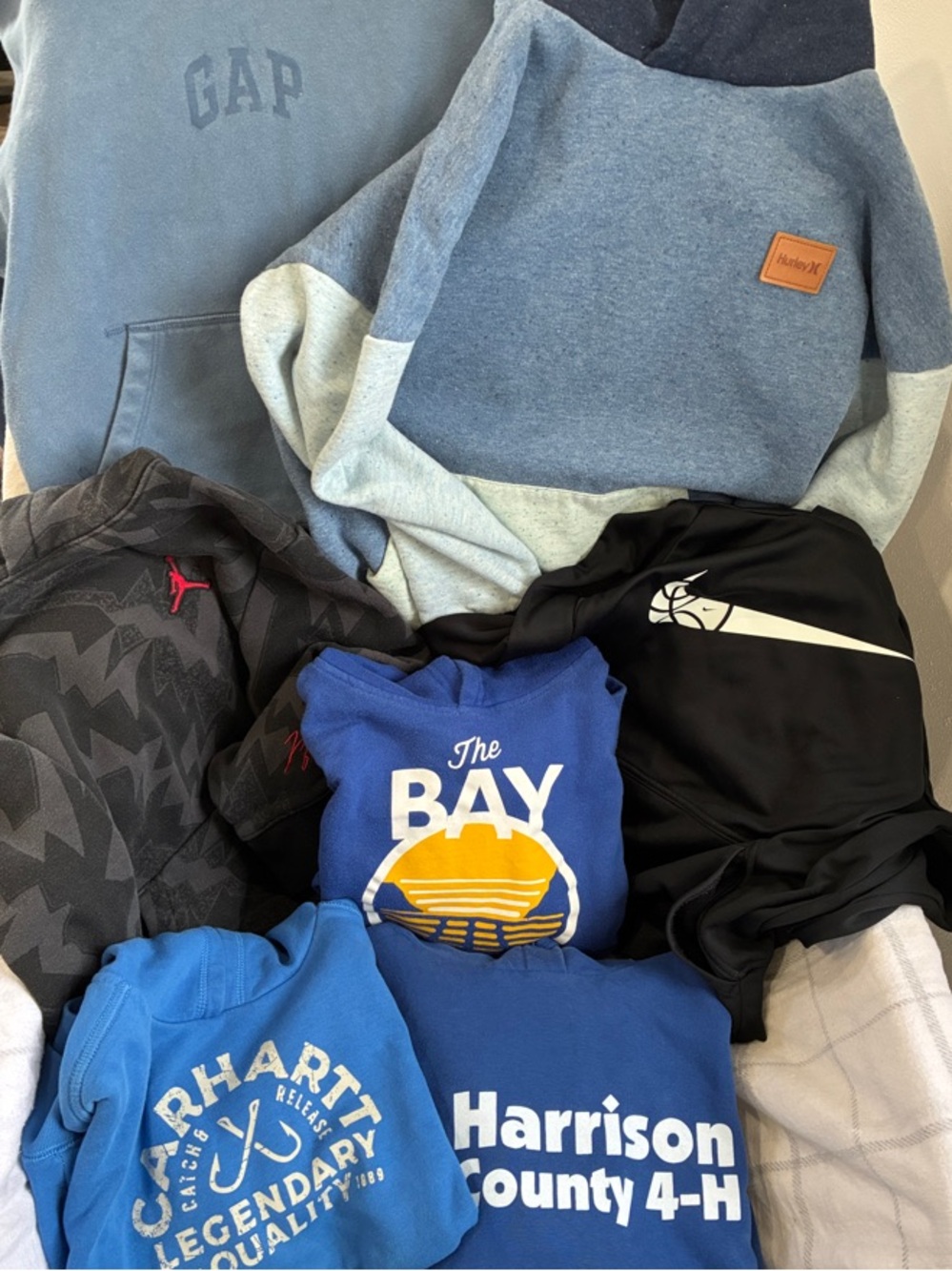 Boys hoodie lot - medium 10-12 , 7 hoodies